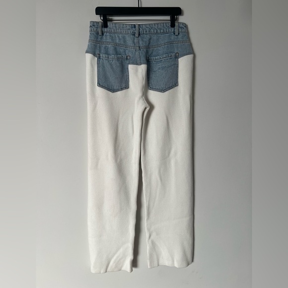 SER.O.YA NWT Chani Knit and Denim Pants in White & Coastline - Picture 10 of 16